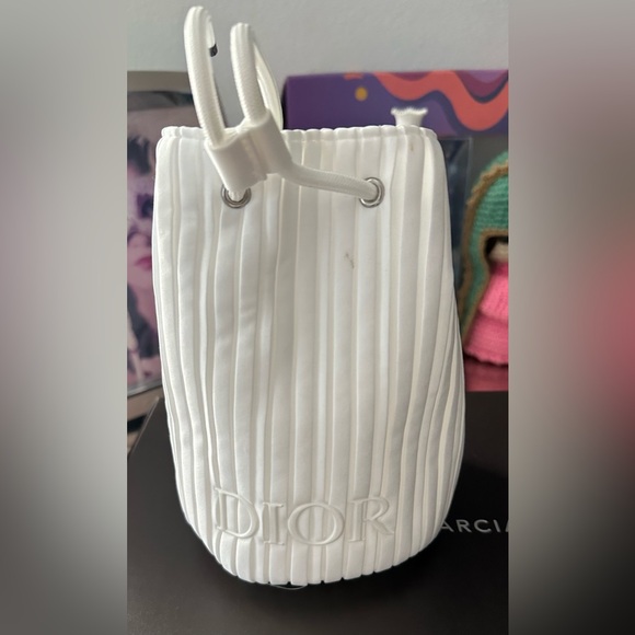 Dior Handbags - Dior Elegant White Pleated Cosmetic Case